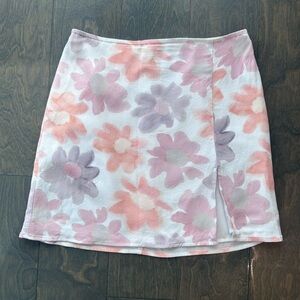 Sunday Best Pastel Floral Mini Skirt - Pink & Lavender